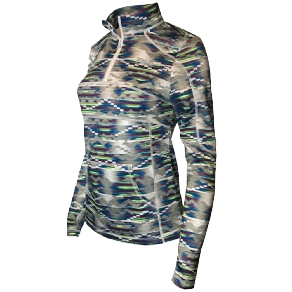 FILA Sport Half Zip Aztec Neon Running Pullover NWOT sz XL